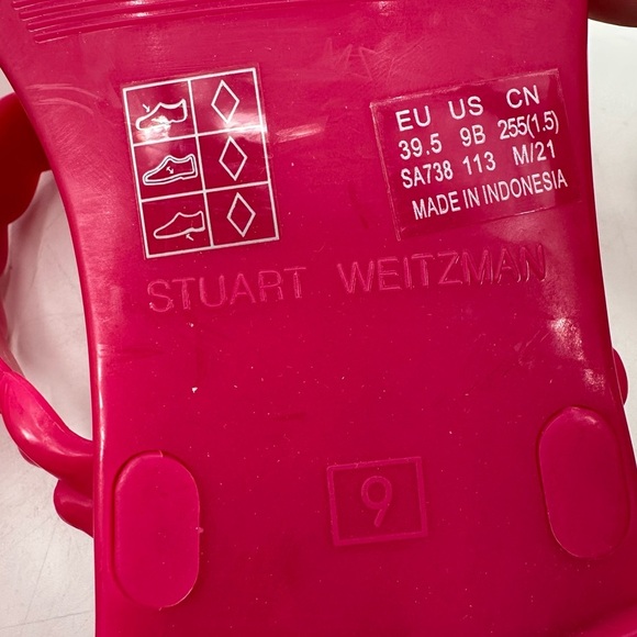 Stuart Weitzman Hot Pink Bradia Sawyer Jelly Sandals 9 - Picture 5 of 5